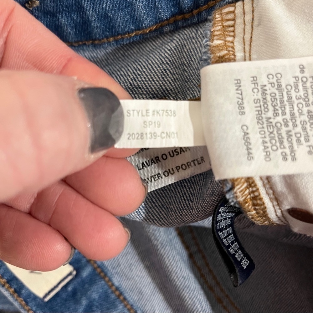Madewell The High Rise Slim Boyjean Dover Wash Size 24 Distressed Raw Hem K7538 - Picture 11 of 12